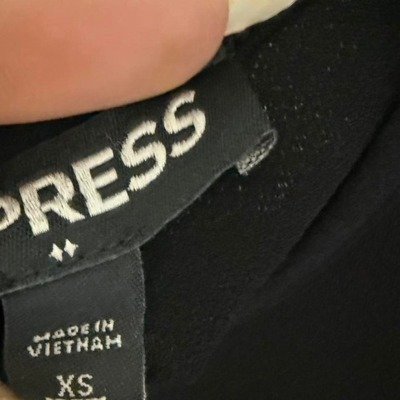 EXPRESS - Women's Top - XS - Black - Puff Sleeve Fitted Blouse - Picture 4 of 4